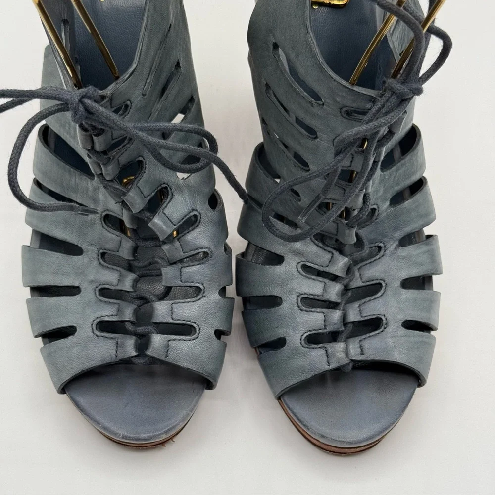 Cole Haan Nike Air Skye Lace Up Strappy Gladiator Wedge Size 10B - Picture 4 of 15